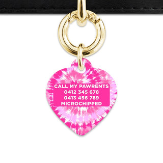 Bailey And Bone Pet ID Tags Pink Tie Dye Pet Tag