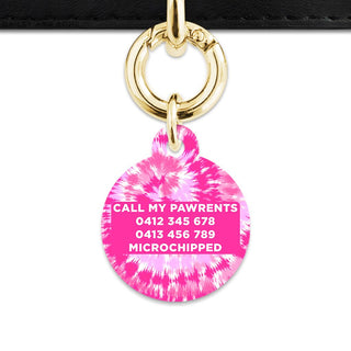 Bailey And Bone Pet ID Tags Pink Tie Dye Pet Tag