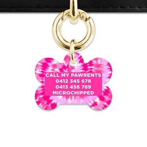 Bailey And Bone Pet ID Tags Pink Tie Dye Pet Tag