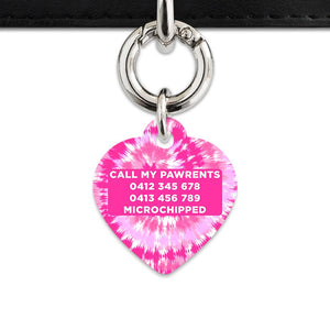 Bailey And Bone Pet ID Tags Pink Tie Dye Pet Tag