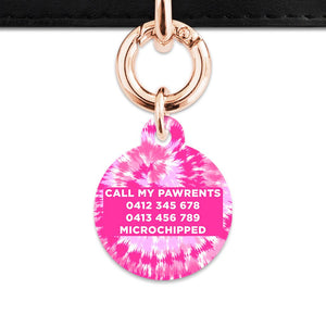 Bailey And Bone Pet ID Tags Pink Tie Dye Pet Tag