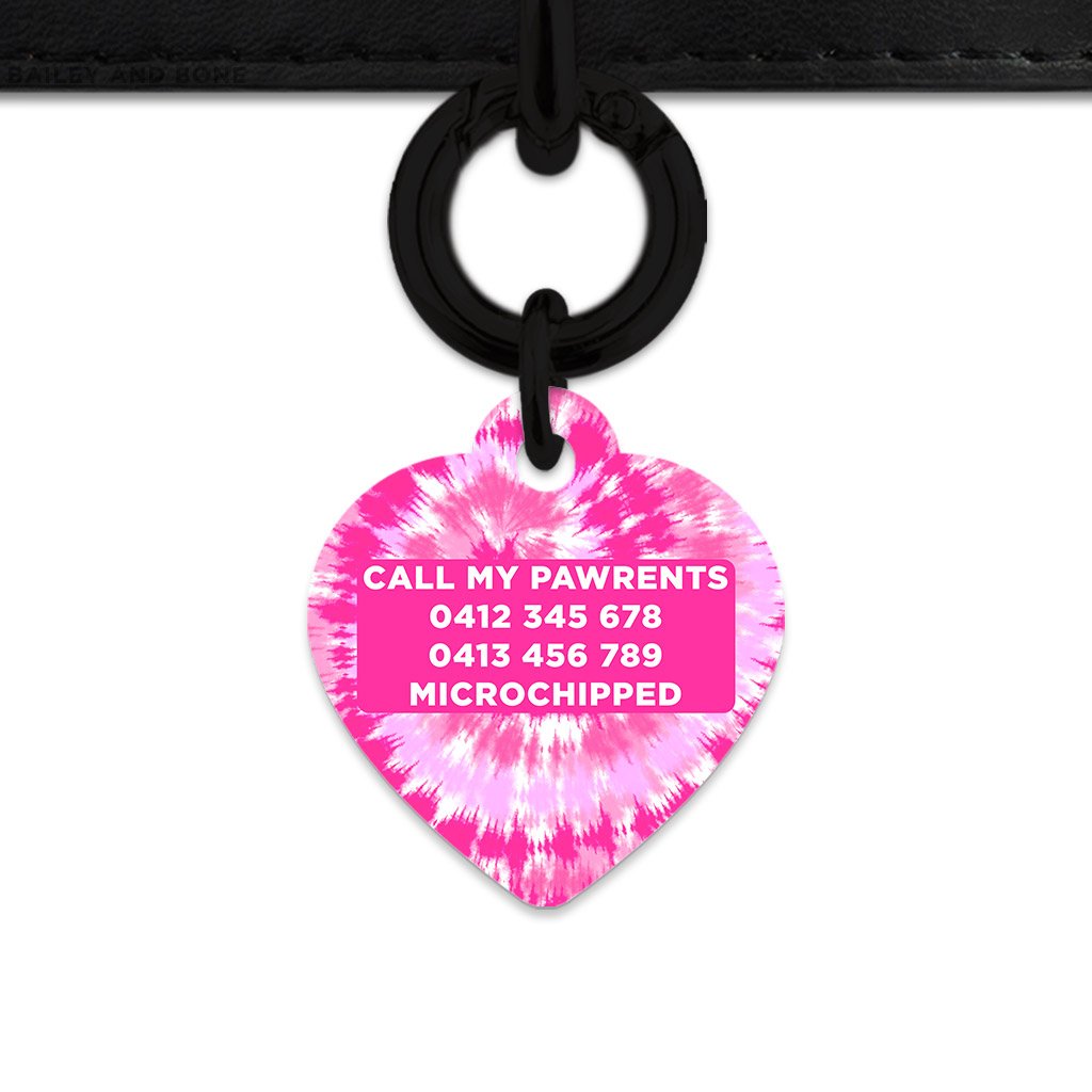 Bailey And Bone Pet ID Tags Pink Tie Dye Pet Tag