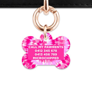 Bailey And Bone Pet ID Tags Pink Tie Dye Pet Tag
