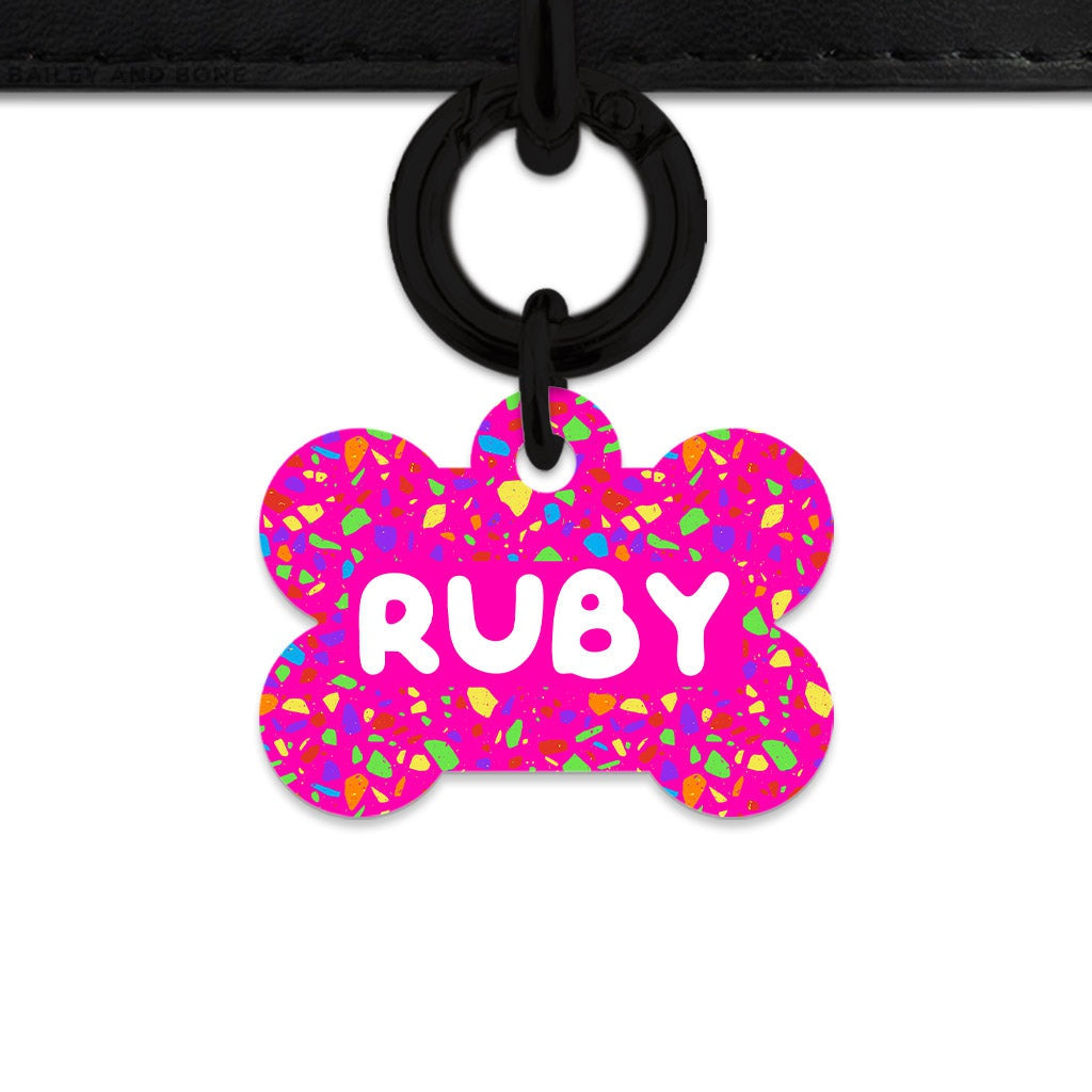 Bailey And Bone Pet ID Tags Rainbow Terrazzo Pet Tag