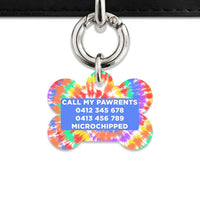 Bailey And Bone Pet ID Tags Rainbow Tie Dye Pet Tag