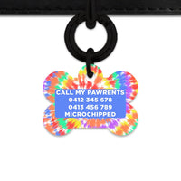 Bailey And Bone Pet ID Tags Rainbow Tie Dye Pet Tag