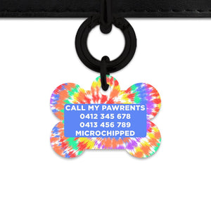 Bailey And Bone Pet ID Tags Rainbow Tie Dye Pet Tag
