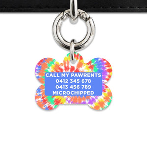 Bailey And Bone Pet ID Tags Rainbow Tie Dye Pet Tag