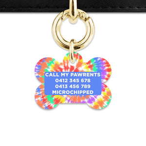 Bailey And Bone Pet ID Tags Rainbow Tie Dye Pet Tag