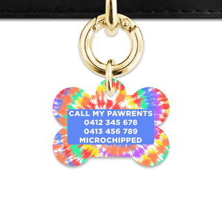 Bailey And Bone Pet ID Tags Rainbow Tie Dye Pet Tag