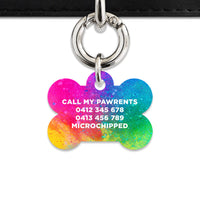 Bailey And Bone Pet ID Tags Rainbow Watercolour Pet Tag