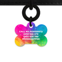 Bailey And Bone Pet ID Tags Rainbow Watercolour Pet Tag