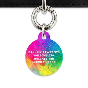 Bailey And Bone Pet ID Tags Rainbow Watercolour Pet Tag