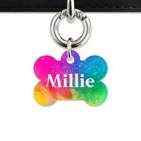 Bailey And Bone Pet ID Tags Rainbow Watercolour Pet Tag