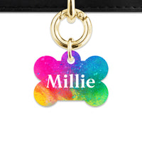 Bailey And Bone Pet ID Tags Rainbow Watercolour Pet Tag