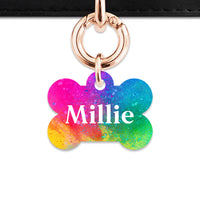 Bailey And Bone Pet ID Tags Rainbow Watercolour Pet Tag