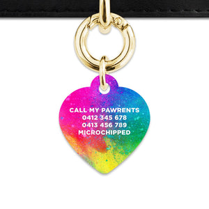 Bailey And Bone Pet ID Tags Rainbow Watercolour Pet Tag