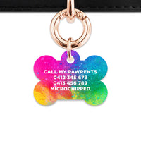 Bailey And Bone Pet ID Tags Rainbow Watercolour Pet Tag