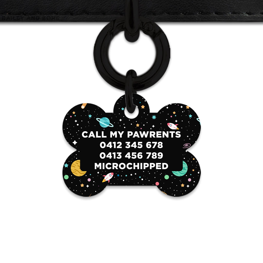 Bailey And Bone Pet ID Tags Space Galaxy Pet Tag
