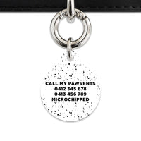 Bailey And Bone Pet ID Tags White And Black Speck Pet Tag