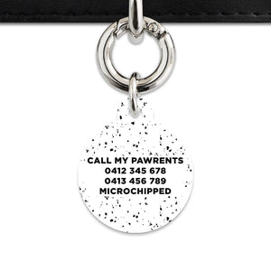 Bailey And Bone Pet ID Tags White And Black Speck Pet Tag