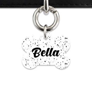 Bailey And Bone Pet ID Tags White And Black Speck Pet Tag