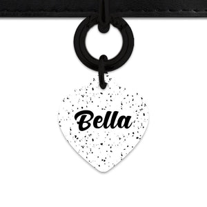 Bailey And Bone Pet ID Tags White And Black Speck Pet Tag
