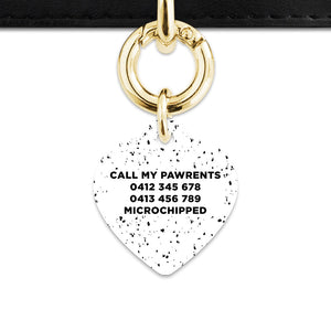 Bailey And Bone Pet ID Tags White And Black Speck Pet Tag