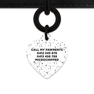 Bailey And Bone Pet ID Tags White And Black Speck Pet Tag