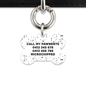 Bailey And Bone Pet ID Tags White And Black Speck Pet Tag