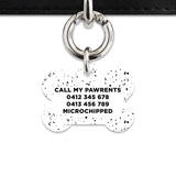 Bailey And Bone Pet ID Tags White And Black Speck Pet Tag