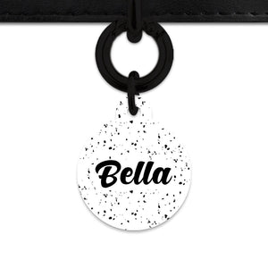 Bailey And Bone Pet ID Tags White And Black Speck Pet Tag