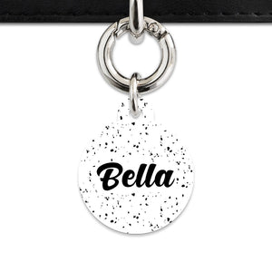 Bailey And Bone Pet ID Tags White And Black Speck Pet Tag