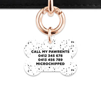 Bailey And Bone Pet ID Tags White And Black Speck Pet Tag