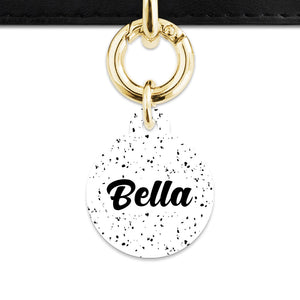 Bailey And Bone Pet ID Tags White And Black Speck Pet Tag