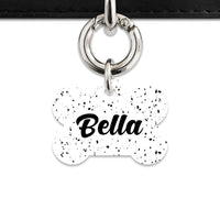 Bailey And Bone Pet ID Tags White And Black Speck Pet Tag