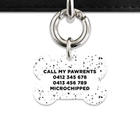 Bailey And Bone Pet ID Tags White And Black Speck Pet Tag