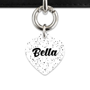 Bailey And Bone Pet ID Tags White And Black Speck Pet Tag