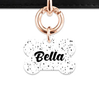 Bailey And Bone Pet ID Tags White And Black Speck Pet Tag
