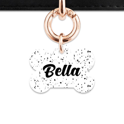 Bailey And Bone Pet ID Tags White And Black Speck Pet Tag