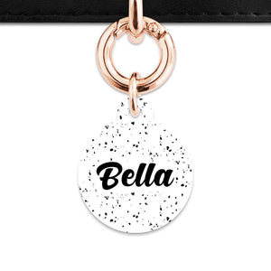 Bailey And Bone Pet ID Tags White And Black Speck Pet Tag