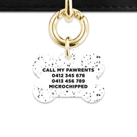 Bailey And Bone Pet ID Tags White And Black Speck Pet Tag