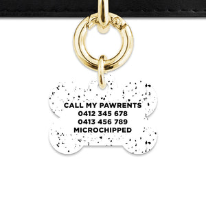 Bailey And Bone Pet ID Tags White And Black Speck Pet Tag