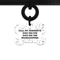 Bailey And Bone Pet ID Tags White And Black Speck Pet Tag