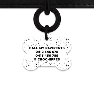 Bailey And Bone Pet ID Tags White And Black Speck Pet Tag