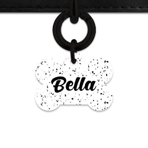 Bailey And Bone Pet ID Tags White And Black Speck Pet Tag