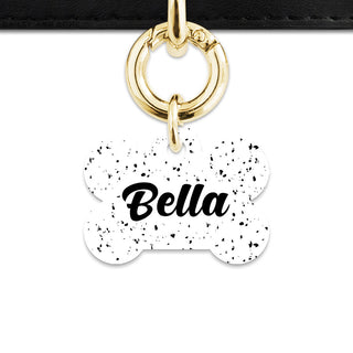 Bailey And Bone Pet ID Tags White And Black Speck Pet Tag