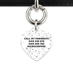 Bailey And Bone Pet ID Tags White And Black Speck Pet Tag