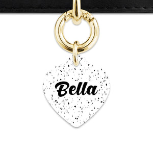 Bailey And Bone Pet ID Tags White And Black Speck Pet Tag