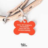 Bailey And Bone Pet Tag Black And Orange Animal Print Pet Tag